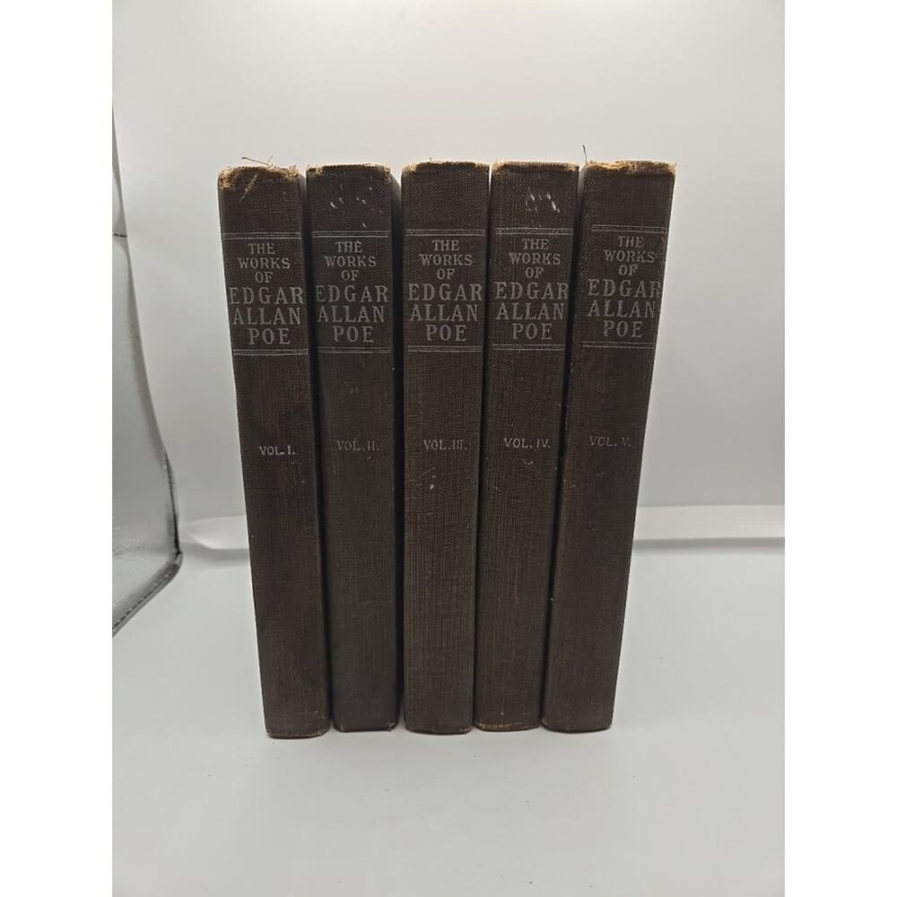1903 Edgar Allan Poe Raven Edition - COMPLETE 5 Vol Set - P.F. Collier & Son